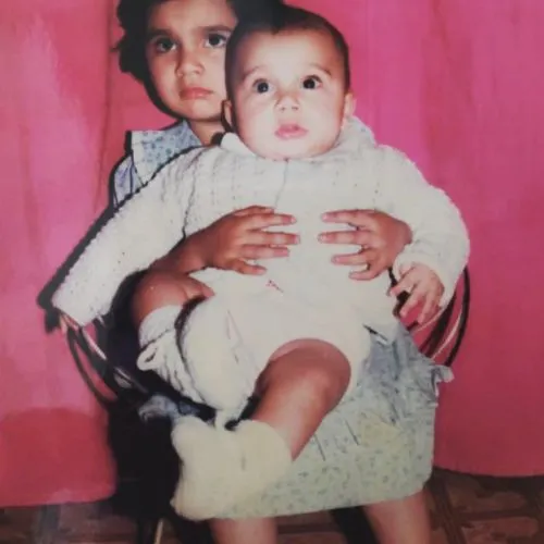 Anuj Sullere with his sister