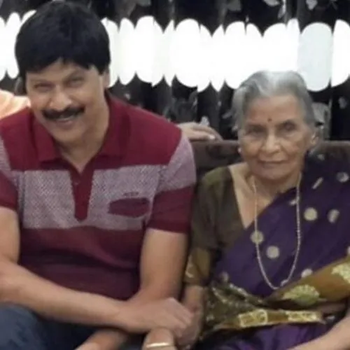 Dinesh Phadnis with his mother