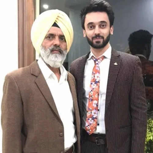 Paramvir Singh Cheema with his father